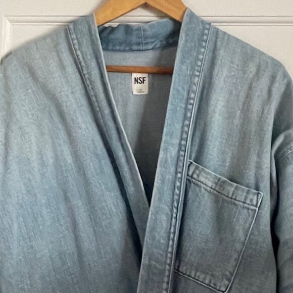 NSF Long Denim Duster Coat - Picture 6 of 6